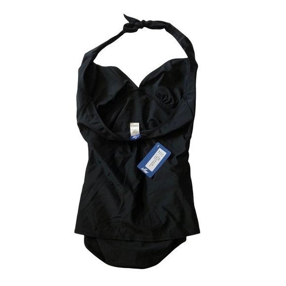 Hilor Halter Tie One Piece Swimsuit Black US 12 - Picture 5 of 12